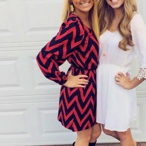 Red and black patterned dress